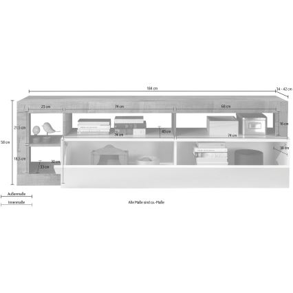 Mueble para TV LENOR blanco/antracita