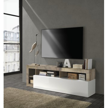 Mueble para TV LENOR blanco/marrón