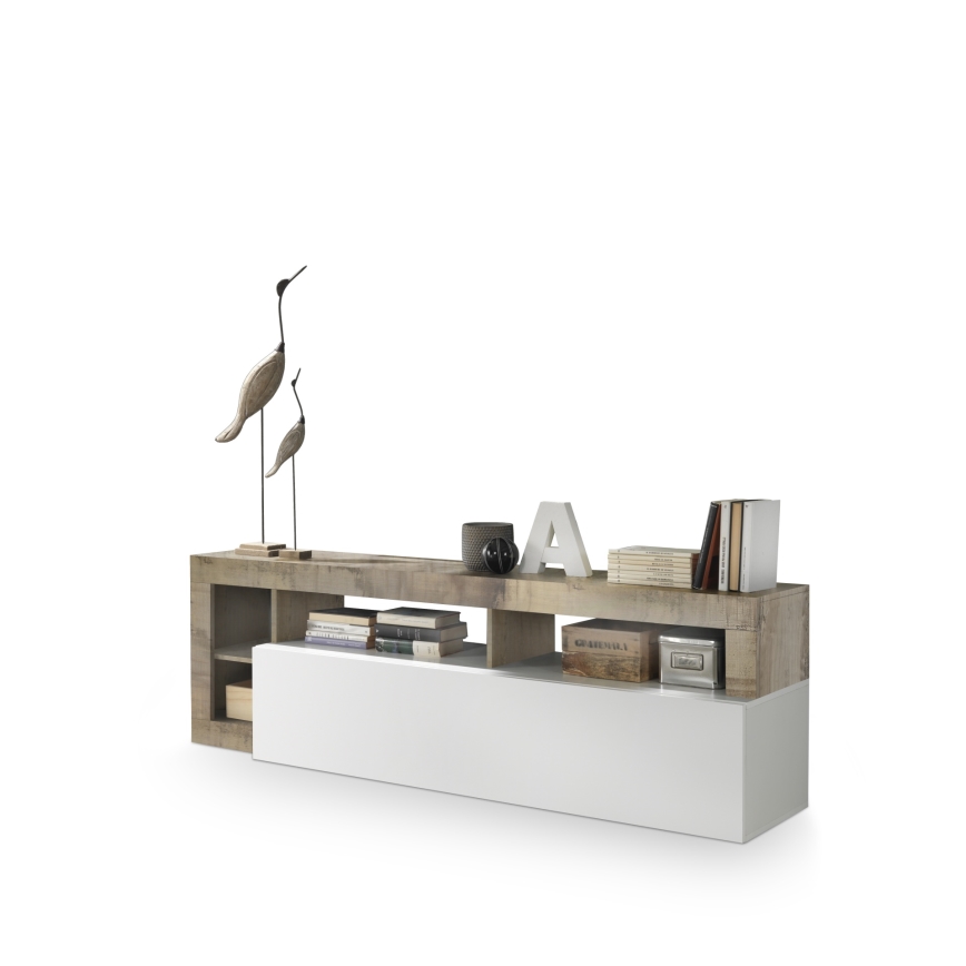 Mueble para TV LENOR blanco/marrón