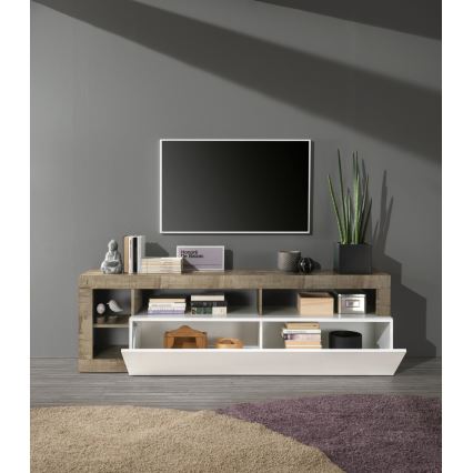 Mueble para TV LENOR blanco/marrón