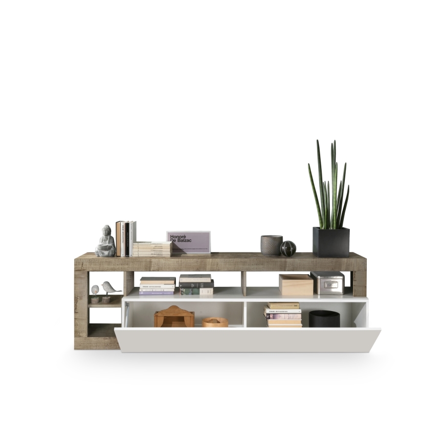 Mueble para TV LENOR blanco/marrón