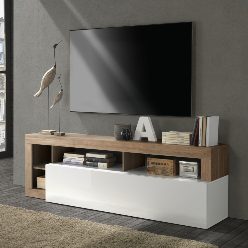 Mueble para TV LENOR blanco/roble
