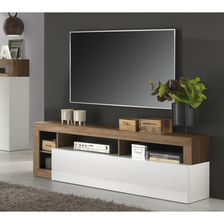 Mueble para TV LENOR blanco/roble