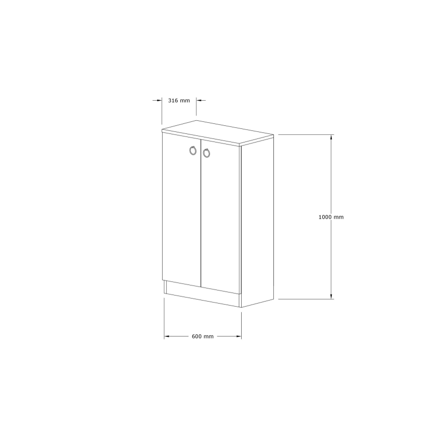 Mueble para zapatos DEFNE 100x60 cm beige