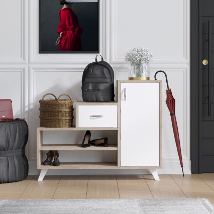 Mueble para zapatos RETRO 77x90 cm beige/blanco