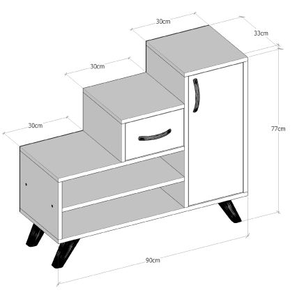 Mueble para zapatos RETRO 77x90 cm beige/blanco