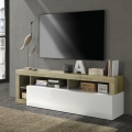 Mueble TV LENOR blanco/roble claro