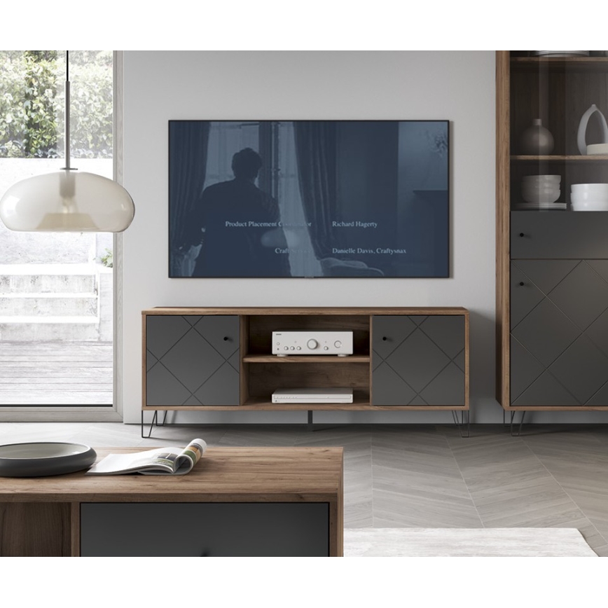 Mueble TV SULA roble craft/negro