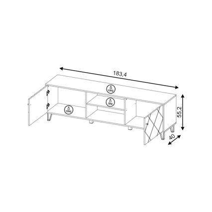 Mueble TV SULA roble craft/negro