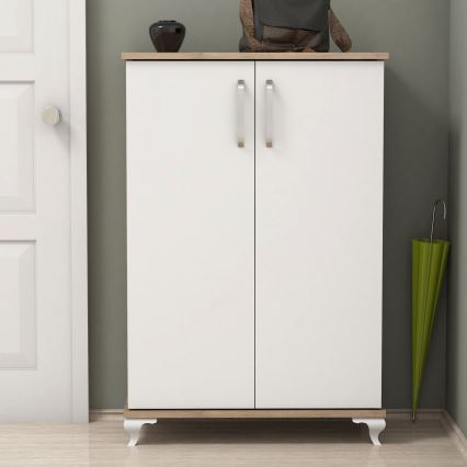 Mueble zapatero ASTA 100x72 cm blanco/beige