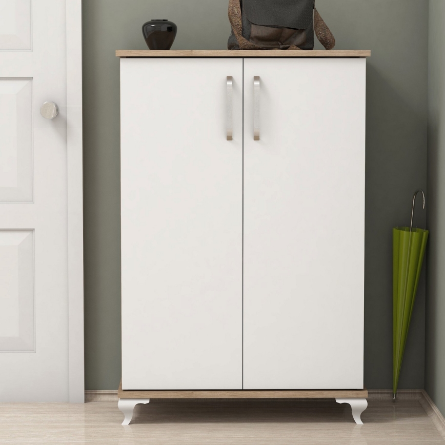 Mueble zapatero ASTA 100x72 cm blanco/beige
