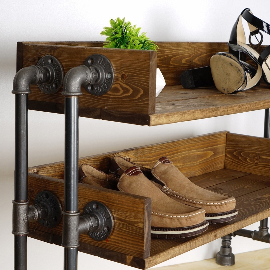 Mueble zapatero BORU 50x90 cm negro/abeto