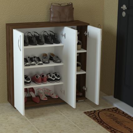Mueble zapatero SINEM 93x89 cm marrón/blanco