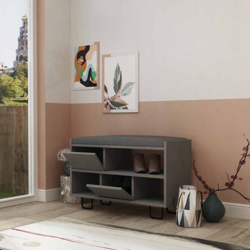 Mueble zapatero TROY 53,5x83,5 cm gris