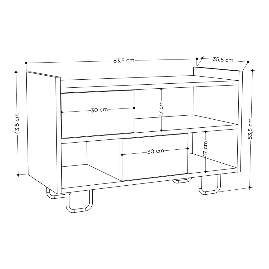 Mueble zapatero TROY 53,5x83,5 cm gris