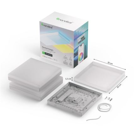 Nanoleaf - SET 3x Plafón regulable RGBW SKYLIGHT 1xLED/18W/230V + 2xLED/16W/230V 2700-6500K Wi-Fi
