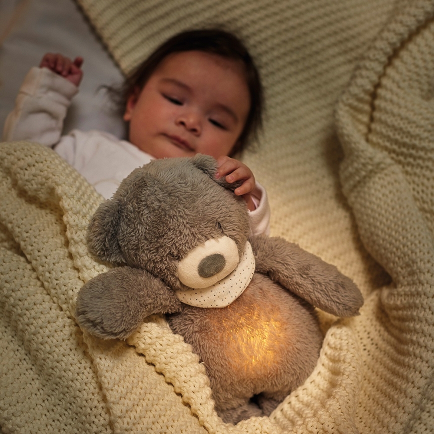 Nattou - Pelele con melodía y luz SLEEPY BEAR 4en1 gris