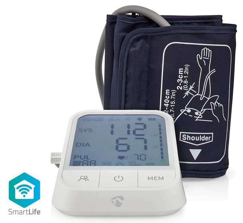 Nedis BTHBP10WT - Tensiómetro inteligente Tuya 4xAAA