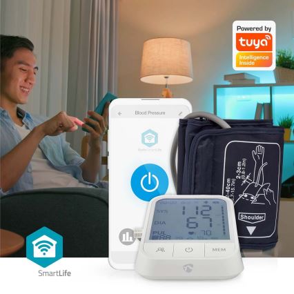 Nedis BTHBP10WT - Tensiómetro inteligente Tuya 4xAAA