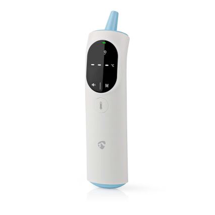 Nedis BTHTIR10WT - Termómetro infrarrojo inteligente multifuncional Tuya 2xAAA