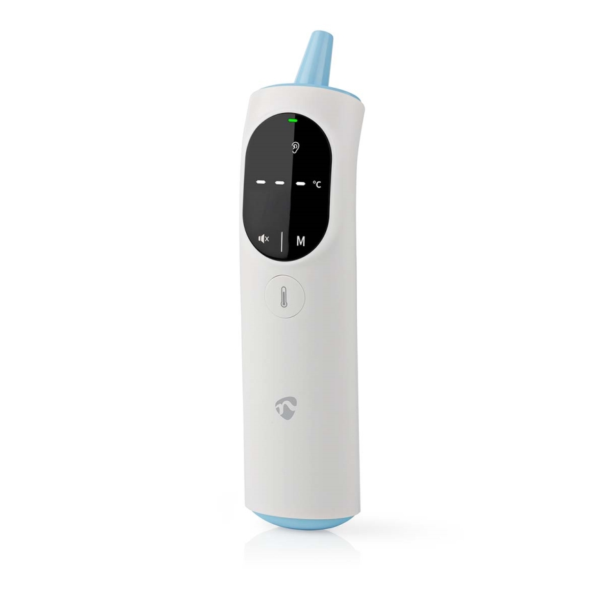 Nedis BTHTIR10WT - Termómetro infrarrojo inteligente multifuncional Tuya 2xAAA