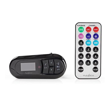 Nedis CATR100BK − Transmisor de coche FM Bluetooth/MP3/12V + control remoto