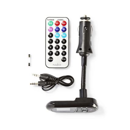 Nedis CATR100BK − Transmisor de coche FM Bluetooth/MP3/12V + control remoto