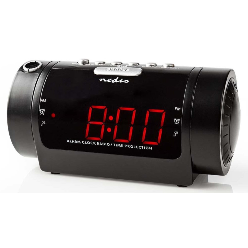 Radio reloj con pantalla LED y proyector 230V