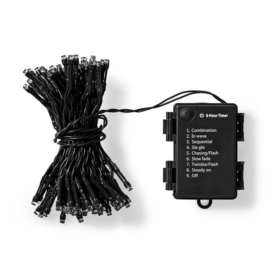 Cadena de Navidad LED 192xLED/7 funciones/3xAA 14,9m IP44 blanco cálido