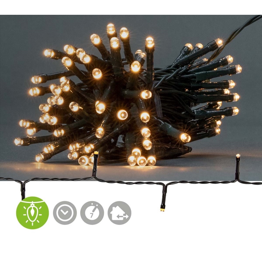 Cadena de Navidad LED 48xLED/7 funciones/3xAA 4,1m IP44 blanco cálido