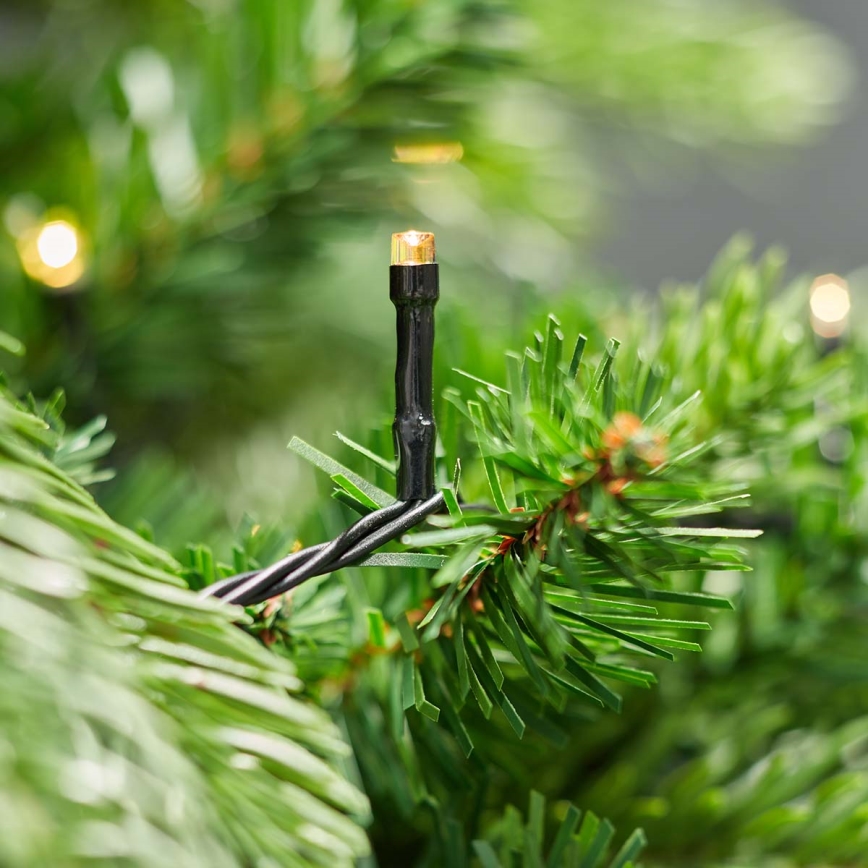 Cadena de Navidad LED 96xLED/7 funciones/3xAA 7,7m IP44 blanco cálido