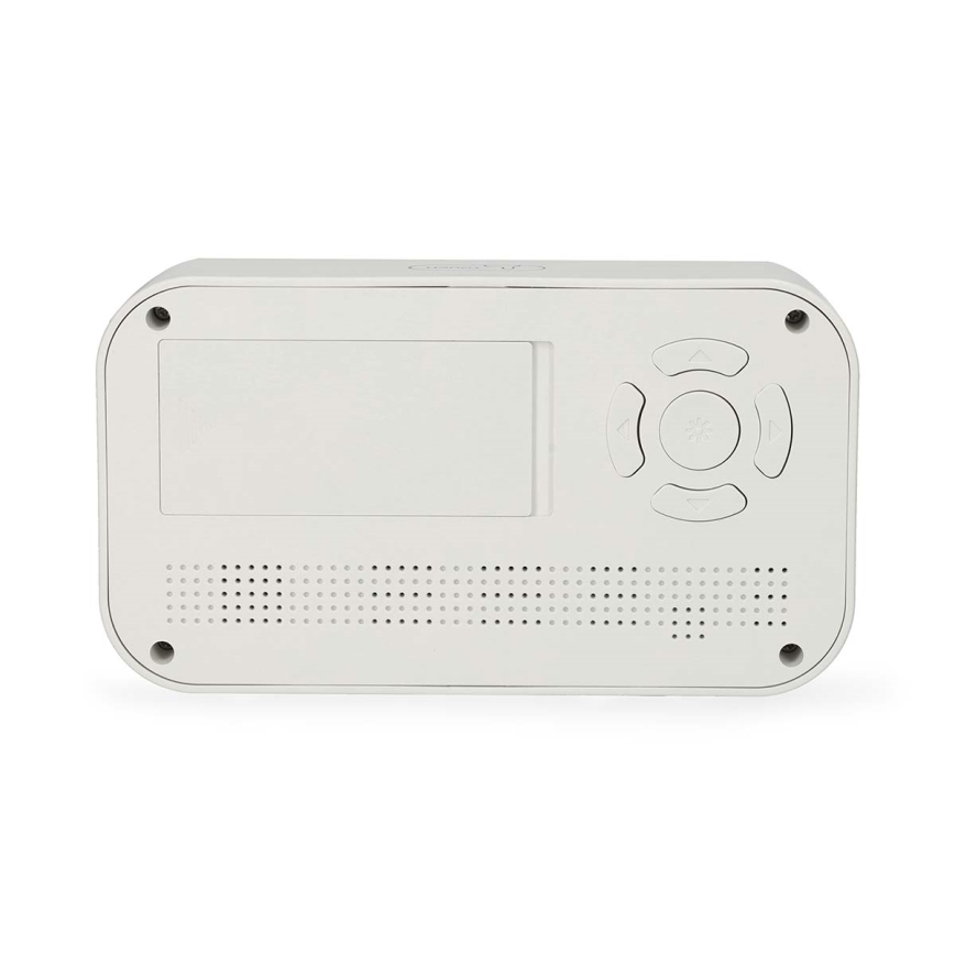 Reloj digital con alarma, termómetro e higrómetro 2xAA blanco