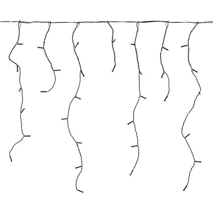 Cortina LED exterior 180 LEDs, 7 funciones, 10,9 m, IP44, blanco cálido