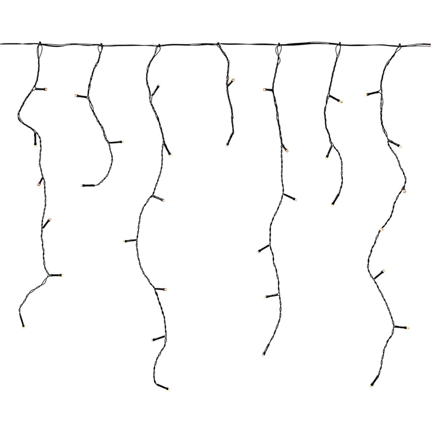 Cortina LED exterior 180 LEDs, 7 funciones, 10,9 m, IP44, blanco cálido