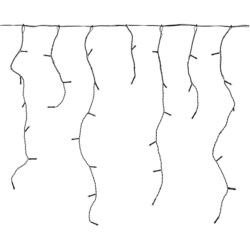 Cortina LED exterior 180 LEDs, 7 funciones, 10,9 m, IP44, blanco cálido
