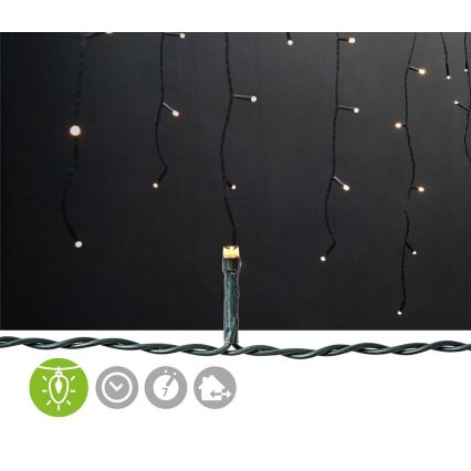 Cortina LED de Navidad para exteriores 360xLED/7 funciones 14m IP44 blanco cálido
