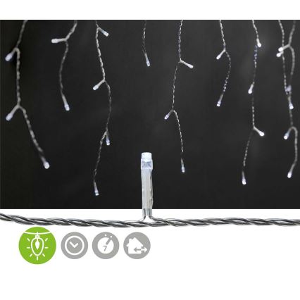 Cortina de Navidad LED 360xLED/7 funciones 14m IP44 blanco frío