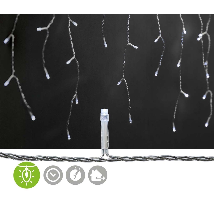 Cortina de Navidad LED 360xLED/7 funciones 14m IP44 blanco frío