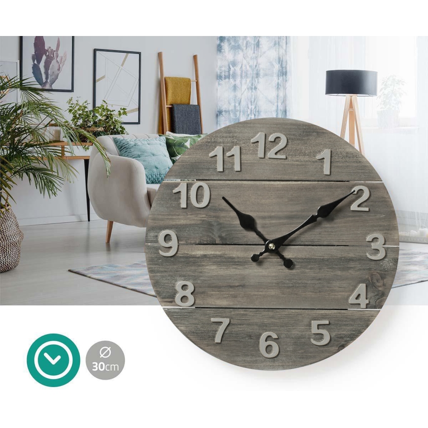 Reloj de pared 1xAA/1,5V pícea 30 cm