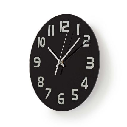 Reloj de pared 1xAA/1,5V vidrio 30 cm negro