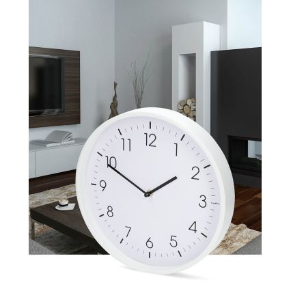 Reloj de pared Ø 30,8 cm 1xAA blanco