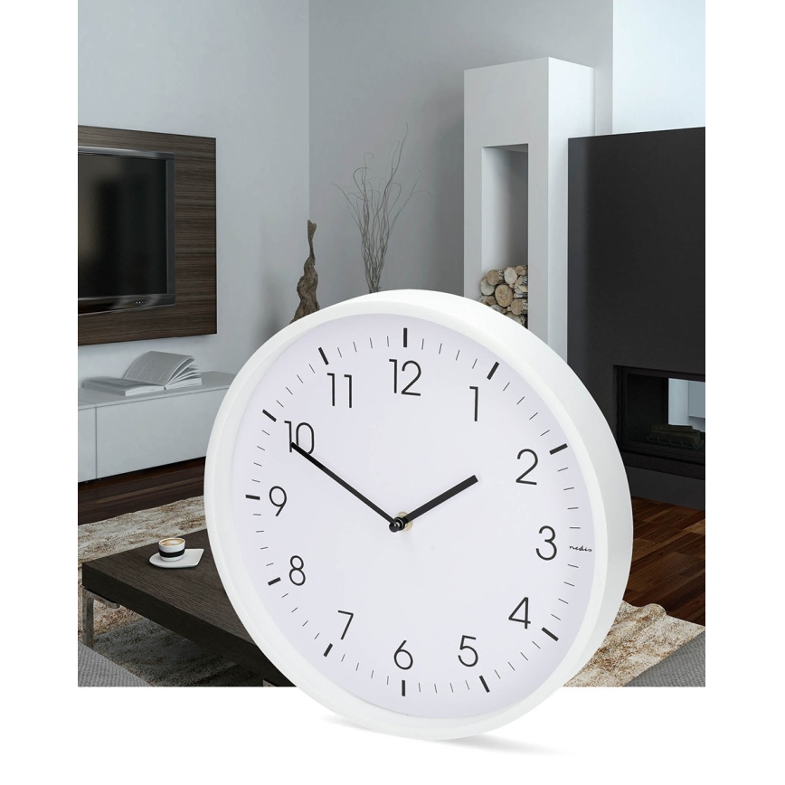 Reloj de pared Ø 30,8 cm 1xAA blanco