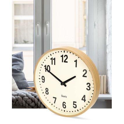 Reloj de pared, diámetro 30,8 cm, 1xAA, madera