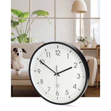 Reloj de pared Ø 30,5 cm, 1x pila AA, negro