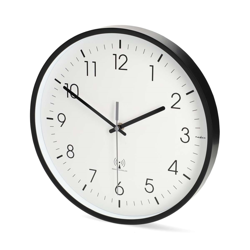 Reloj de pared Ø 30,5 cm, 1x pila AA, negro