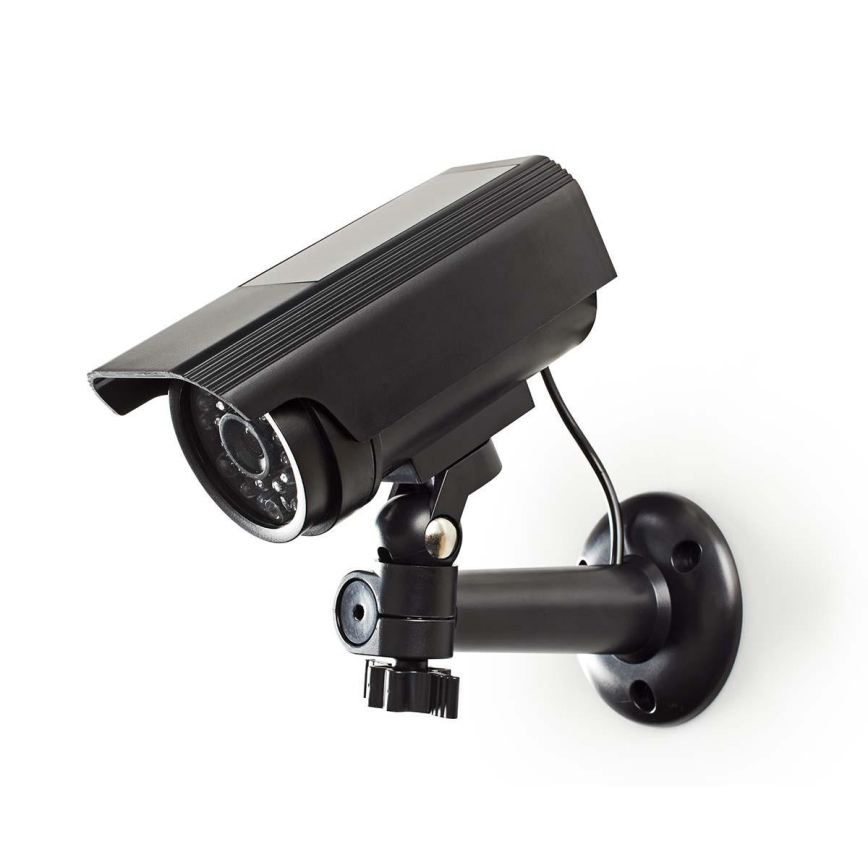 Cámara de seguridad LED simulada con panel solar 2xAA IP44