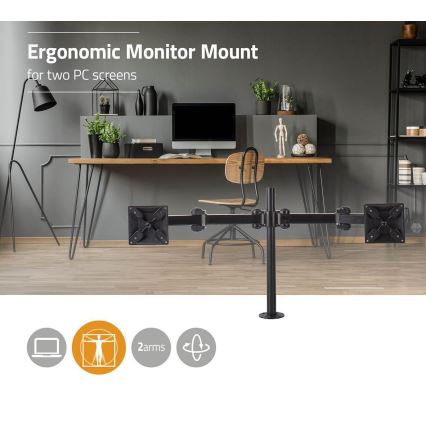 Soporte para dos monitores 14-24 ”