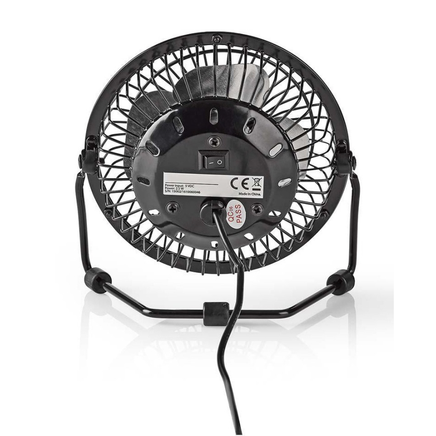 Ventilador de sobremesa 3W/USB 10 cm negro