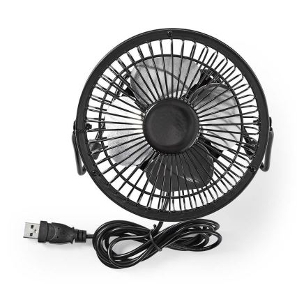 Ventilador de sobremesa 3W/USB 10 cm negro