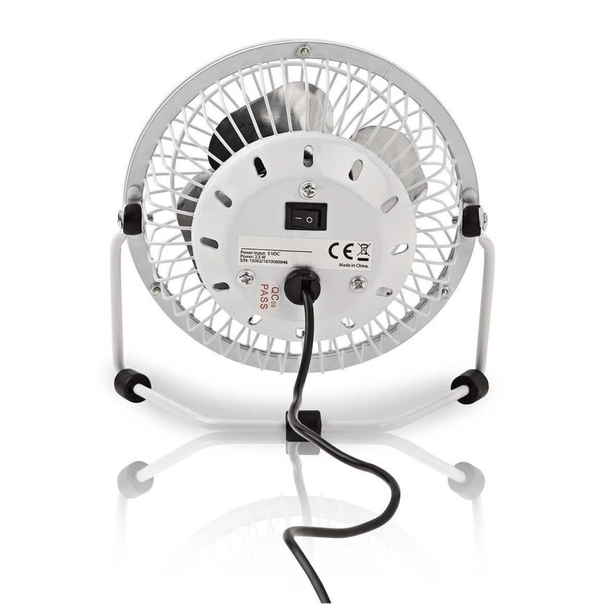 Ventilador de mesa 3W/USB 10 cm blanco